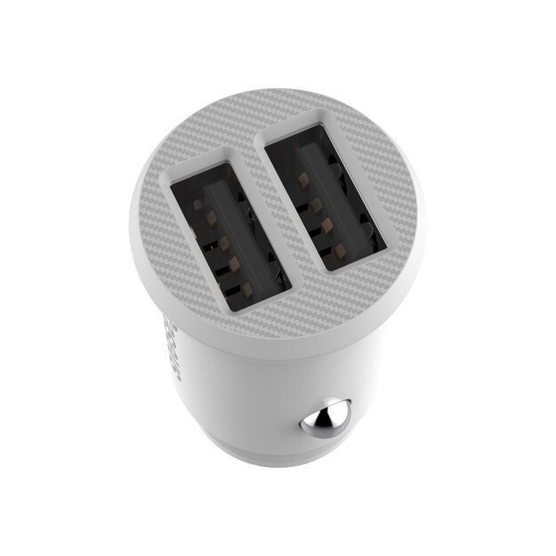 Baseus Grain Car Charger CCALL-ML02 mini charger 2x USB-A 3.1A - white 3