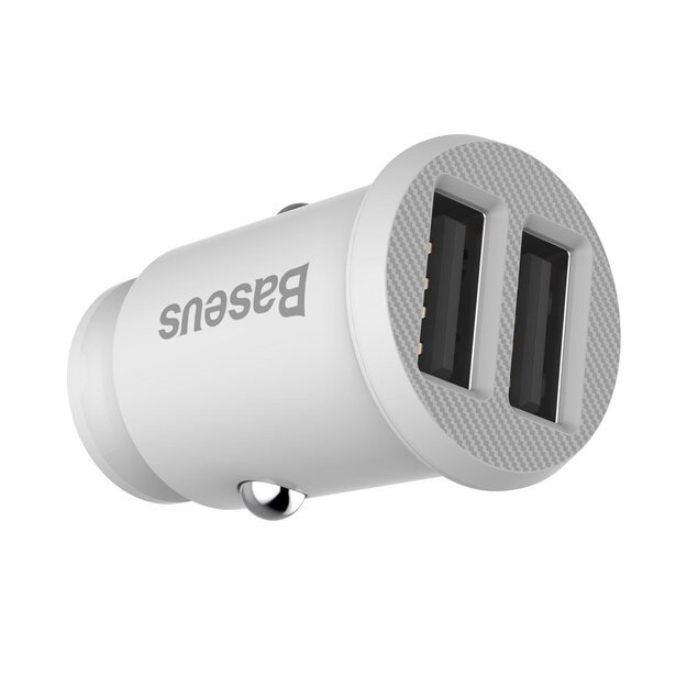 Baseus Grain Car Charger CCALL-ML02 mini charger 2x USB-A 3.1A - white 4