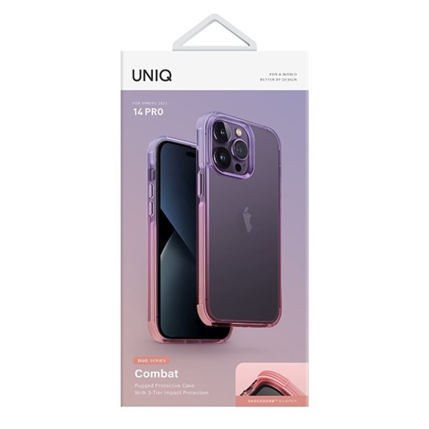 Uniq Combat Duo case for iPhone 14 Pro - lilac and pink 1