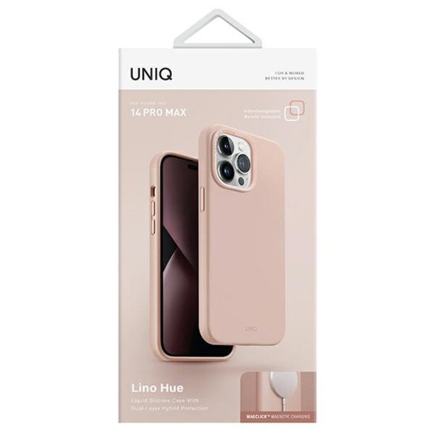 Uniq Lino Hue Magclick Charging case for iPhone 14 Pro Max - pink 6
