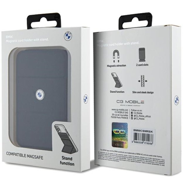 BMW Wallet Card Slot Stand Case BMWCSMRSK Case - black MagSafe Signature Collection 4