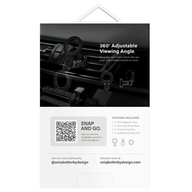 Uniq Trelix Car magnetic car holder for air vent - black 6