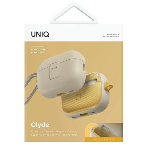 Uniq Clyde Lock Case for AirPods Pro 2 (2022/2023) - beige and yellow 6