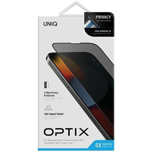 Uniq Optix Privacy Tempered Glass for iPhone 14/13/13 Pro with Applicator 6