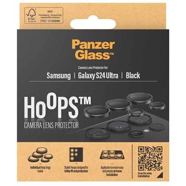 PanzerGlass Hoops Camera Protection for Samsung Galaxy S24 Ultra - with Black Frame 3