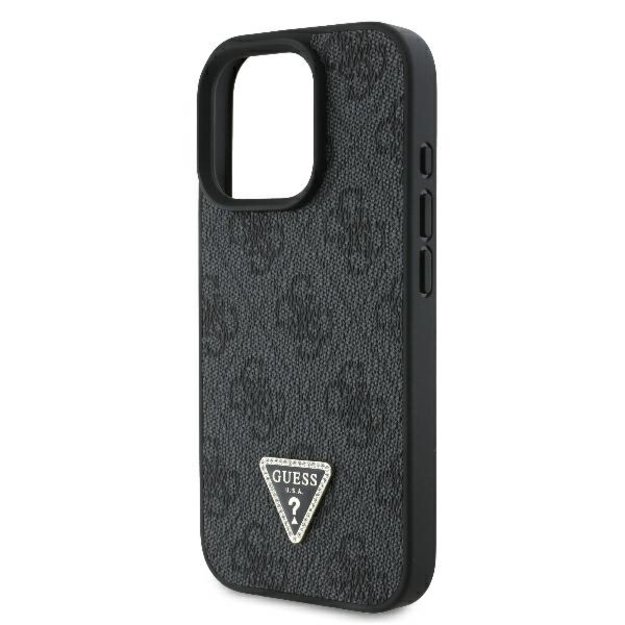 Guess Leather 4G Triangle Strass MagSafe Case for iPhone 16 Pro Max - Black 5