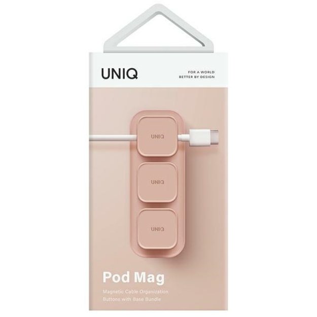 Uniq Pod Mag Magnetic Cable Organizer + Base Pink/Blush Pink 3