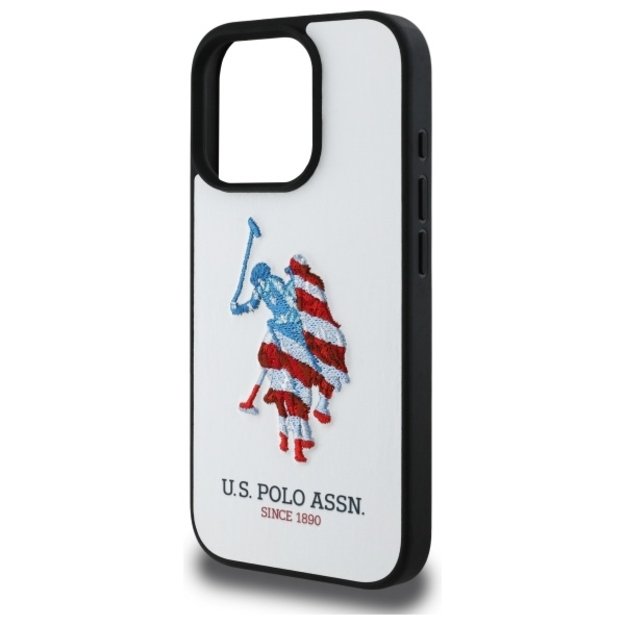 US Polo USHCP15XPUSH iPhone 15 Pro Max 6.7&quot  white/white Leather Big DH American Flag 2