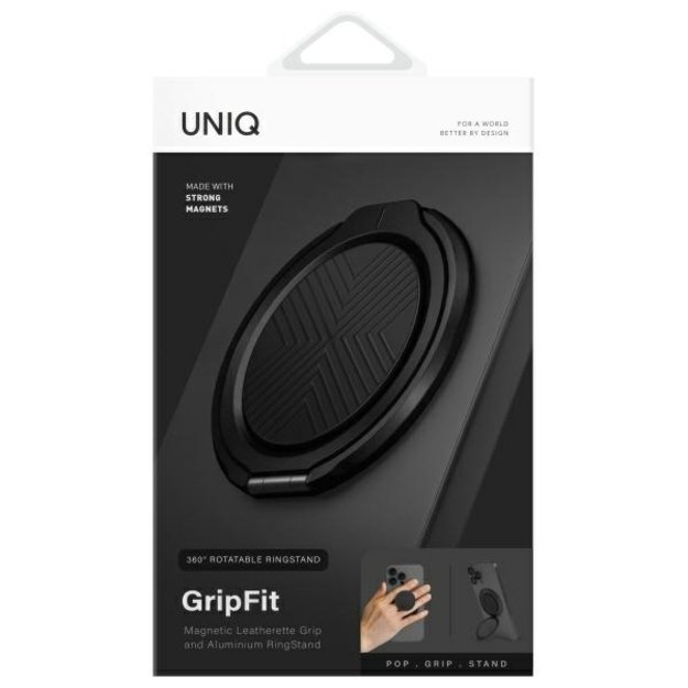 Uniq Gripfit 360 Magnetic Mount&amp Kickstand Magnetic Holder black/midnight black 1