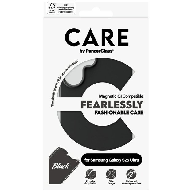 CARE by PanzerGlass Fashion QI Case for Samsung Galaxy S25 Ultra - Black 3