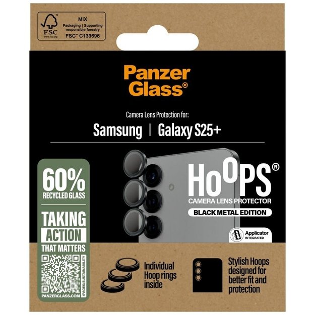 PanzerGlass Hoops Lens Protector for Samsung Galaxy S25+ Black 3