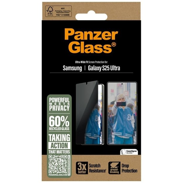 PanzerGlass Ultra-Wide Fit Privacy Glass for Samsung Galaxy S25 Ultra 3