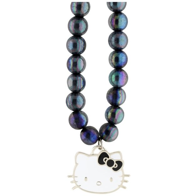 Hello Kitty Pearls Kitty Head Phone Charm - Black 1