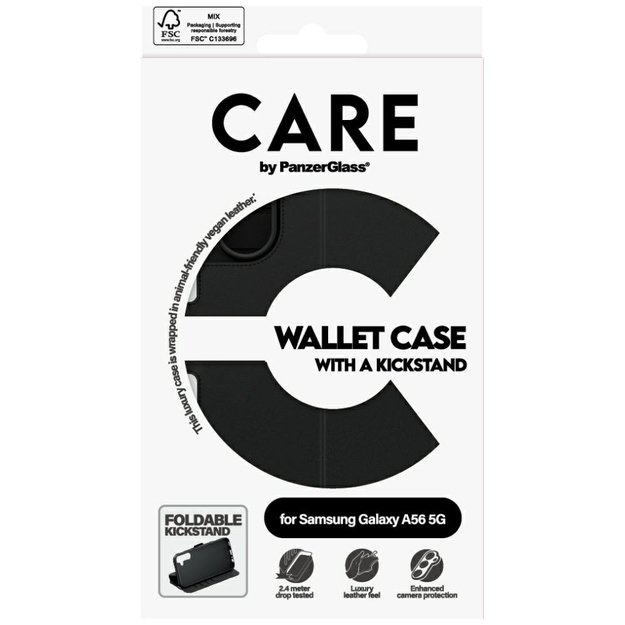 CARE by PanzerGlass Feature Wallet Kickstand Case for Samsung Galaxy A56 5G - Black 4