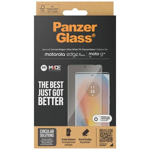 PanzerGlass Ultra-Wide Fit Tempered Glass for Motorola Edge 50 Fusion / Moto G85 3