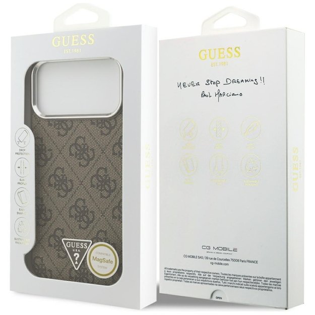 Guess 4G Triangle Logo MagSafe case for iPhone 17 Pro Max - brown 7