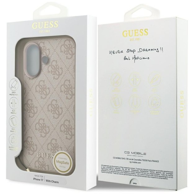 Guess 4G Charms Collection MagSafe Case for iPhone 17 - Pink 6