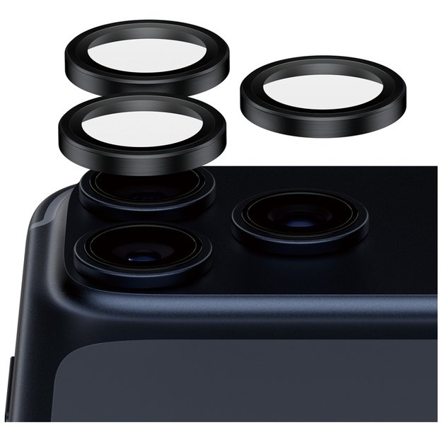 PanzerGlass Hoops Ceramic II Camera Lens Glass for iPhone 17 Pro / 17 Pro Max / 16 Pro / 16 Pro Max - Black 1