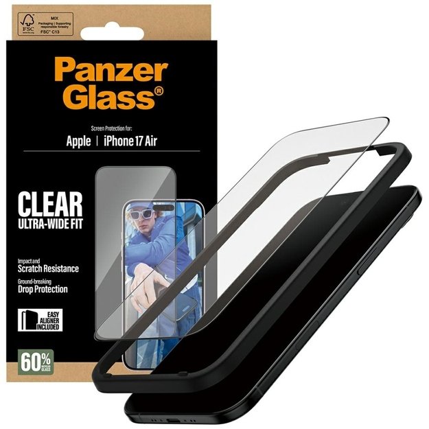 PanzerGlass Ultra-Wide Fit EasyAligner Tempered Glass for iPhone Air 3