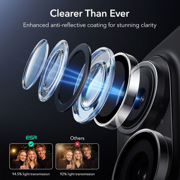 ESR Armorite Camera Cover for iPhone 16 / 16 Plus / 17 - Transparent 5