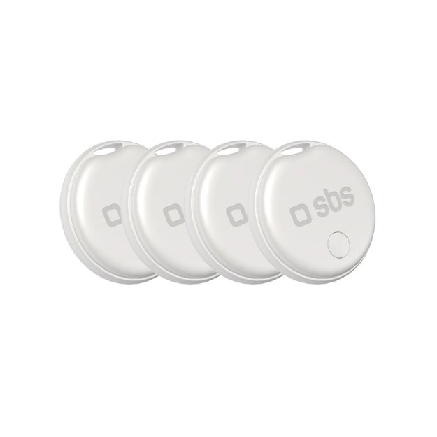 SBS Track My Circle locator compatible with Apple Find My set of 4 - white