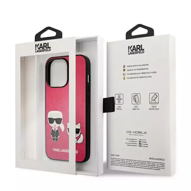 Karl Lagerfeld KLHCP13LPCUSKCP iPhone 13 Pro / 13 6,1  fuksja/fuchsia hardcase Ikonik Karl & Choupette 7