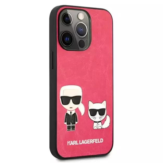 Karl Lagerfeld KLHCP13LPCUSKCP iPhone 13 Pro / 13 6,1  fuksja/fuchsia hardcase Ikonik Karl & Choupette 3