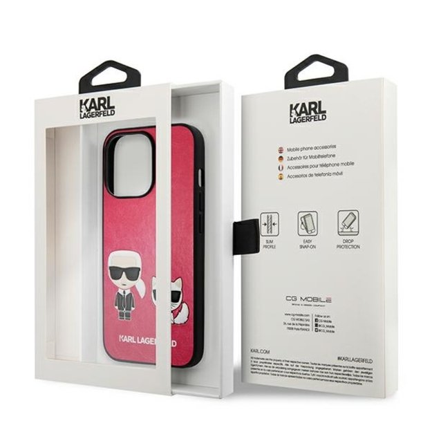 Karl Lagerfeld KLHCP13LPCUSKCP iPhone 13 Pro / 13 6,1  fuksja/fuchsia hardcase Ikonik Karl & Choupette 14