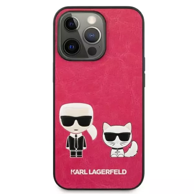 Karl Lagerfeld KLHCP13LPCUSKCP iPhone 13 Pro / 13 6,1  fuksja/fuchsia hardcase Ikonik Karl & Choupette 2