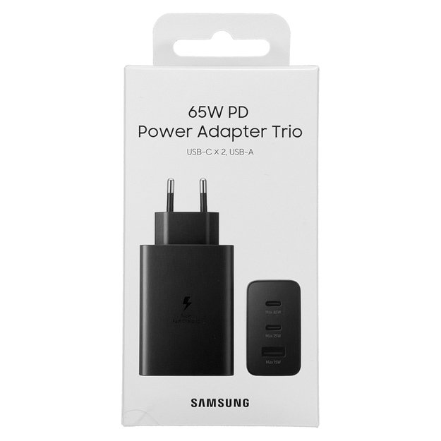 Samsung charger 2x USB Type C / USB PPS, Power Delivery PD 65W, QC 3.0, AFC, FCP black (EP-T6530NBEGEU) 4