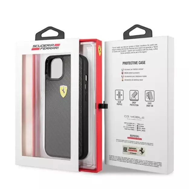 Ferrari FEHCP13SFCABK iPhone 13 mini 5.4&quot  black/black hardcase On Track Real Carbon 6