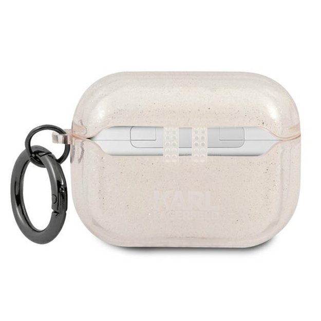 Karl Lagerfeld KLAPUKHGD AirPods Pro cover złoty/gold Glitter Karl`s Head 3