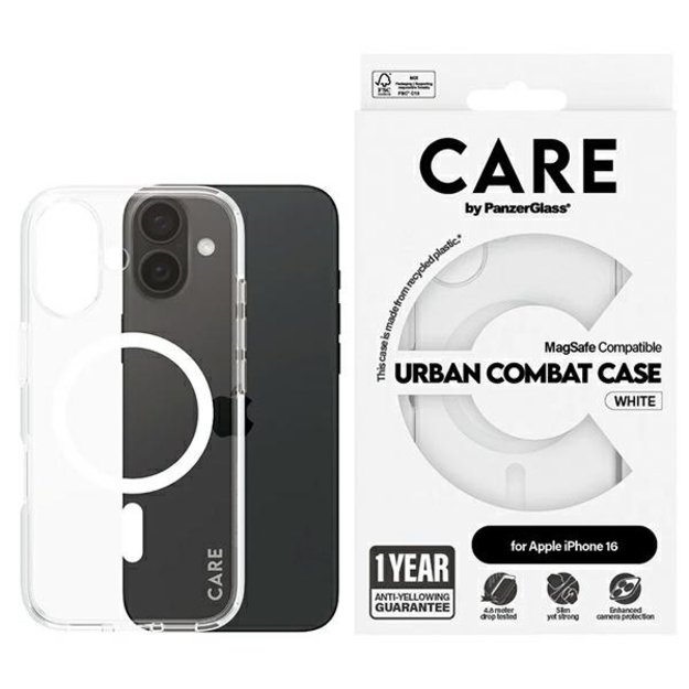 CARE by PanzerGlass Flagship Case iPhone 16 6.1&quot  white/white MagSafe 1337