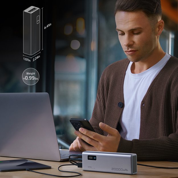 Cuktech P+Series No. 15 Powerbank 150W 20000mAh - Gray 3