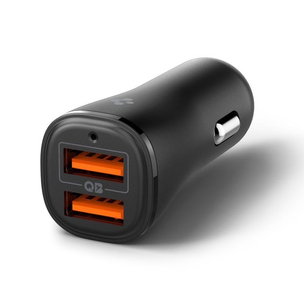 Spigen Essential EV302 30W 2-Port USB-A Car Charger - Black 2