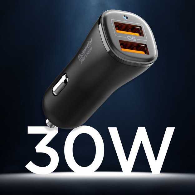 Spigen Essential EV302 30W 2-Port USB-A Car Charger - Black 4
