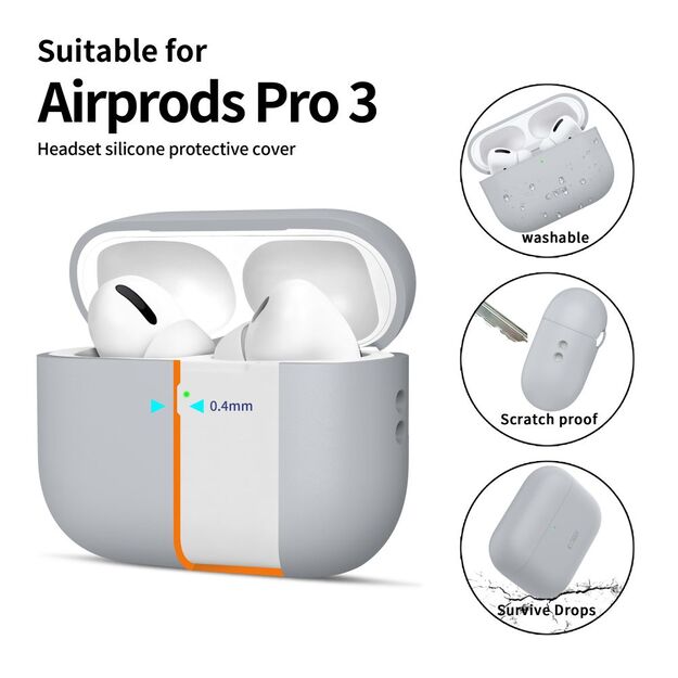 Tech-Protect Silicone Case for AirPods Pro 3 - Gray 3
