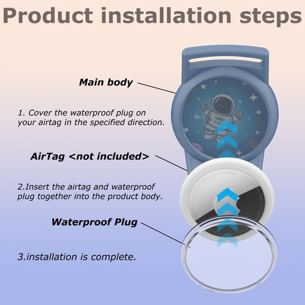 Tech-Protect Nylon Strap for Apple AirTag 1/2 - Blue 3