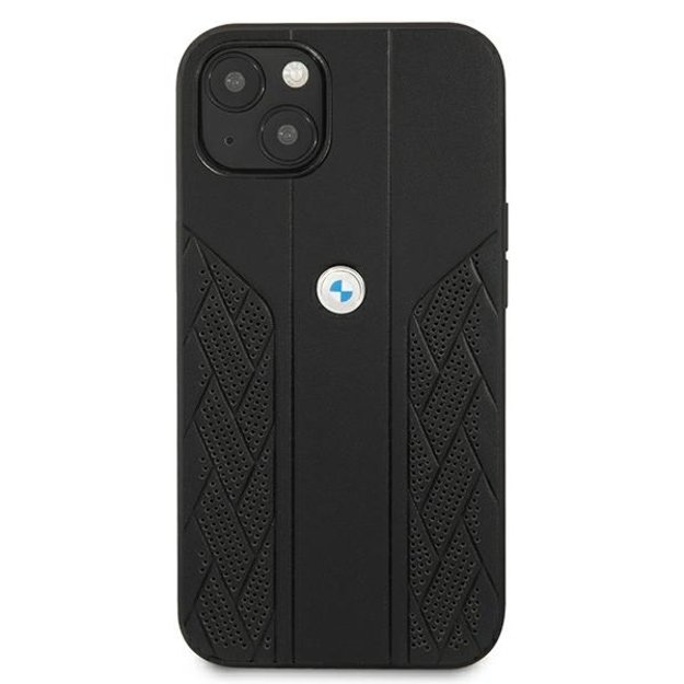 Etui BMW BMHCP13SRSPPK iPhone 13 mini 5,4  czarny/black hardcase Leather Curve Perforate 2