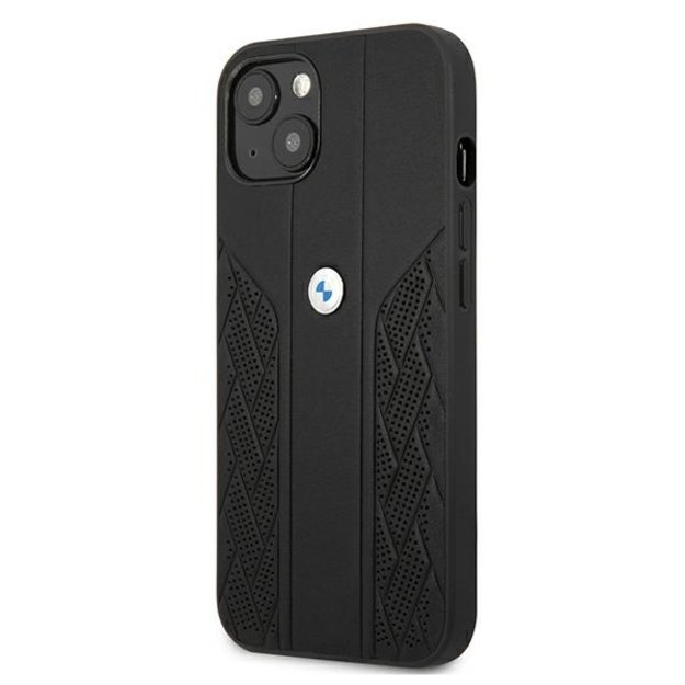 Etui BMW BMHCP13SRSPPK iPhone 13 mini 5,4  czarny/black hardcase Leather Curve Perforate 1