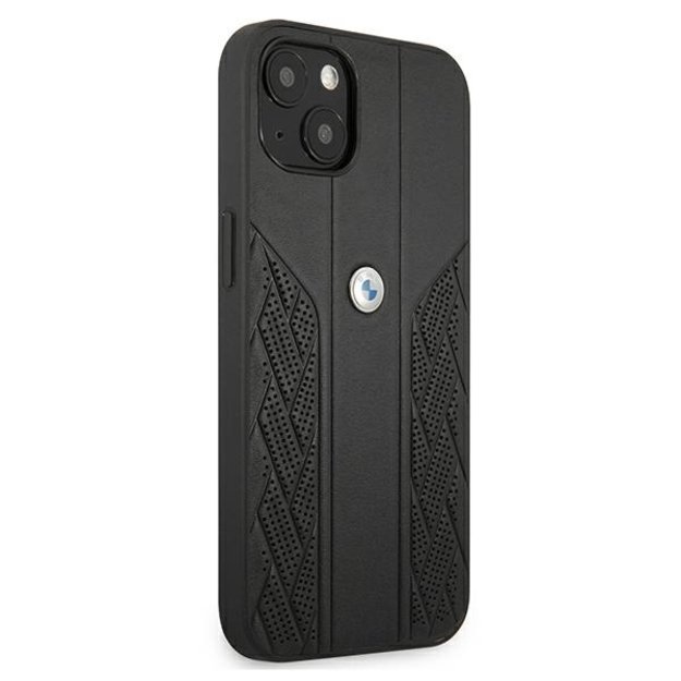 Etui BMW BMHCP13SRSPPK iPhone 13 mini 5,4  czarny/black hardcase Leather Curve Perforate 3