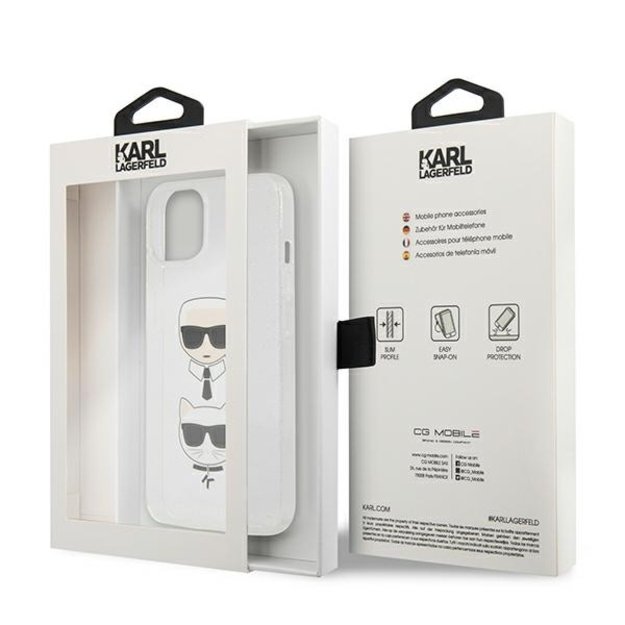 Karl Lagerfeld KLHCP13SKCTUGLS iPhone 13 mini 5,4  srebrny/silver hardcase Glitter Karl`s & Choupette 7
