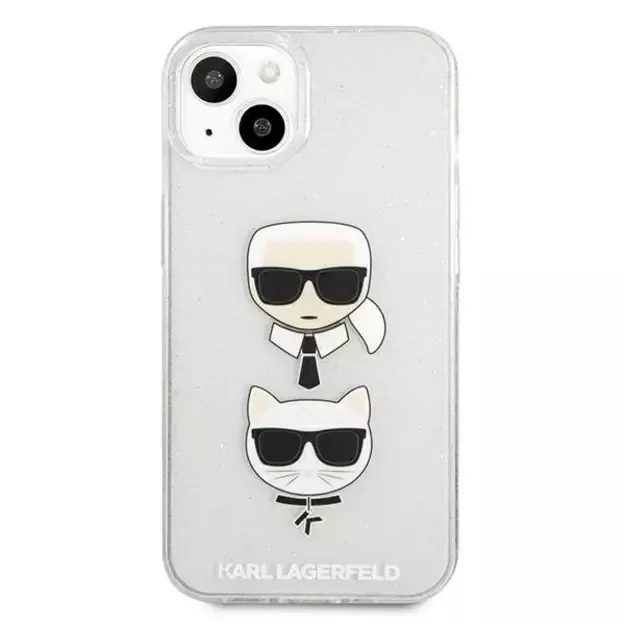 Karl Lagerfeld KLHCP13SKCTUGLS iPhone 13 mini 5,4  srebrny/silver hardcase Glitter Karl`s & Choupette 9