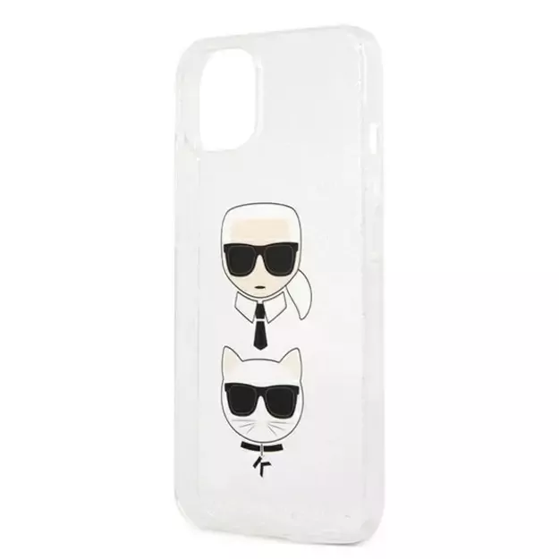 Karl Lagerfeld KLHCP13SKCTUGLS iPhone 13 mini 5,4  srebrny/silver hardcase Glitter Karl`s & Choupette 12