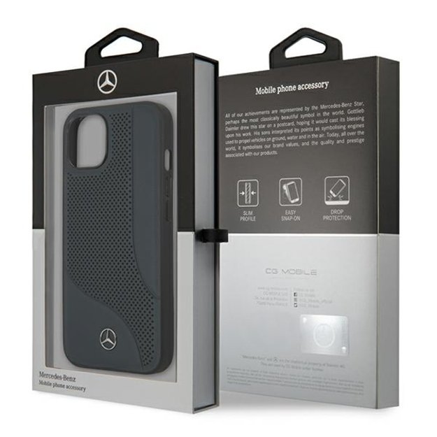 Mercedes MEHCP13SCDONA iPhone 13 mini 5,4  granatowy/navy hardcase Leather Perforated Area 14