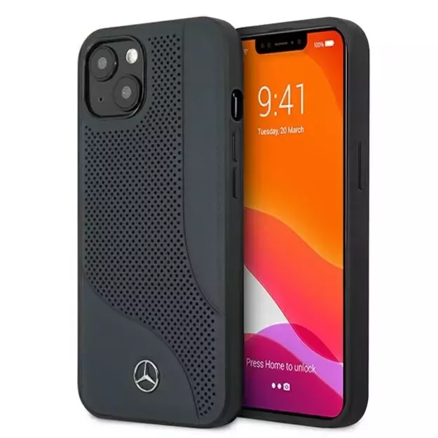 Mercedes MEHCP13SCDONA iPhone 13 mini 5,4  granatowy/navy hardcase Leather Perforated Area