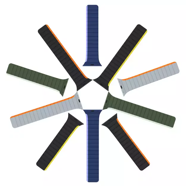 Magnetic Apple Watch SE, 9, 8, 7, 6, 5, 4, 3, 2, 1 (41, 40, 38 mm) Dux Ducis Strap (LD Version) - black and yellow 2
