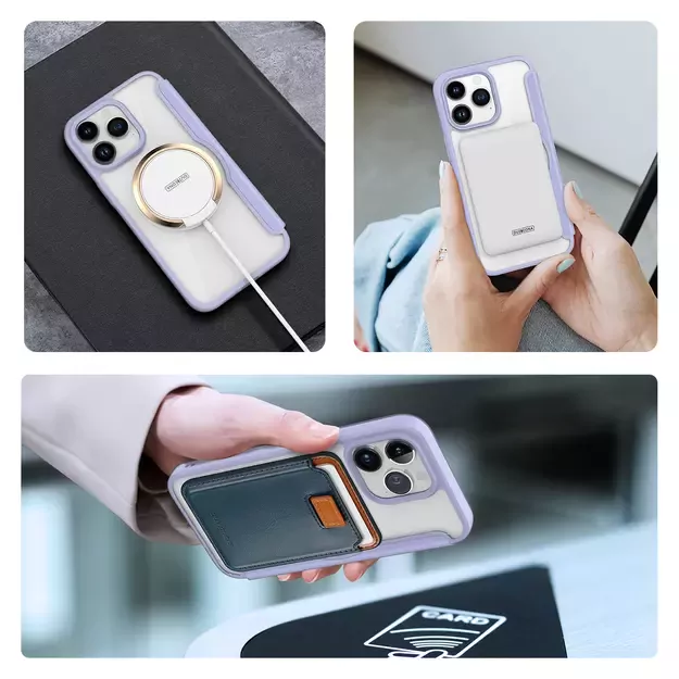 iPhone 15 Pro Max Magnetic MagSafe Flip Case Dux Ducis Skin X Pro - Purple 9
