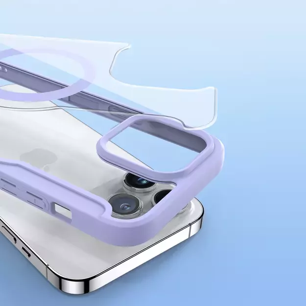 iPhone 15 Pro Max Magnetic MagSafe Flip Case Dux Ducis Skin X Pro - Purple 11