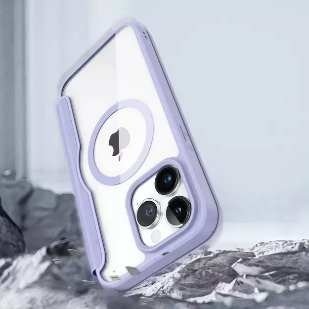 iPhone 15 Pro Max Magnetic MagSafe Flip Case Dux Ducis Skin X Pro - Purple 12